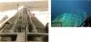 Submarino I-400 no mar e os seus destroços.