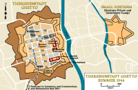 Mapa do campo de concentração de Theresienstadt.