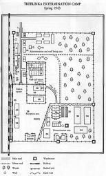 Mapa do campo de extermínio nazi de Treblinka em 1943.