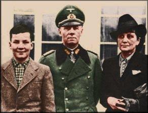 Erwin Rommel com a sua mulher Lucie e o seu filho Manfred.