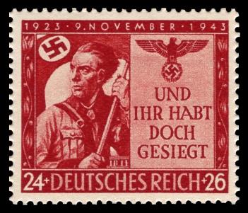 Selo de propaganda nazi: 20 anos do Hitler-Putsch.
