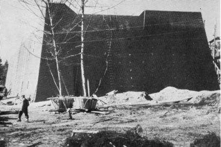 Bunker de Hitler na Toca do Lobo em construção.
