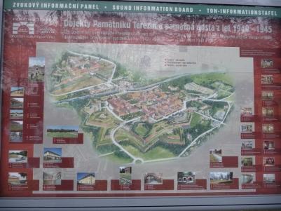 Mapa do campo de concentração de Theresienstadt.