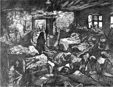 Desenho do Gueto de Theresienstadt feito por Leo Haas.